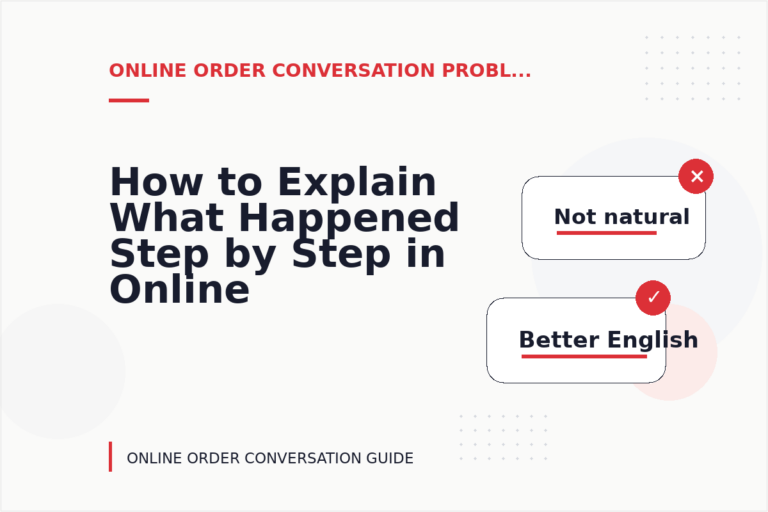 How to Explain What Happened Step by Step in Online Order Conversation English How to Explain What Happened Step by Step in Online Order Conversation English